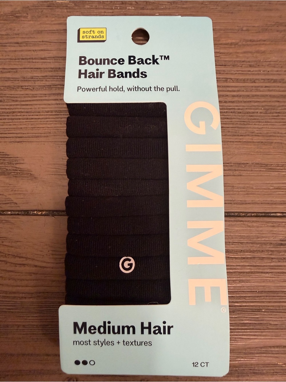 GIMME Bounce Back™ Black Hair Bands - Medium Hold Two pack